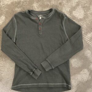 Men's Long Sleeve Henley Shirt - Dark Gray